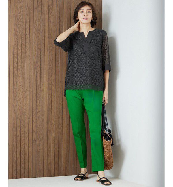 自由区「【洗える】ジオメトリックフラワーレースプルオーバー ブラウス」|シャツ・ブラウス|