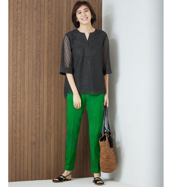 自由区「【洗える】ジオメトリックフラワーレースプルオーバー ブラウス」|シャツ・ブラウス|