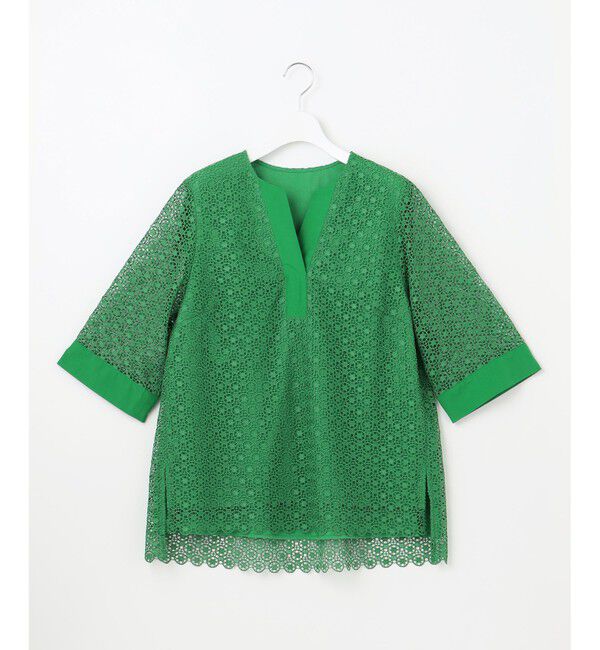 自由区「【洗える】ジオメトリックフラワーレースプルオーバー ブラウス」|シャツ・ブラウス|