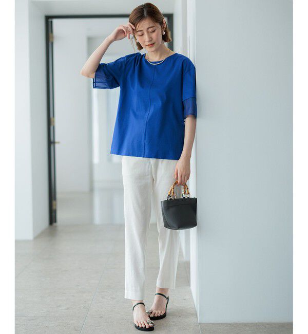 23区「【洗える】リネンレーヨンストレッチ テーパードパンツ」|その他|