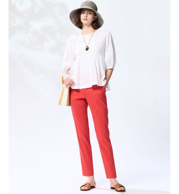 23区「【洗える】リネンレーヨンストレッチ テーパードパンツ」|その他|