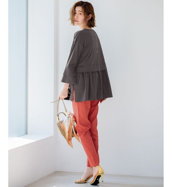 23区「【洗える】リネンレーヨンストレッチ テーパードパンツ」|その他|