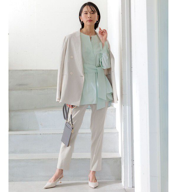 23区「【洗える】リネンレーヨンストレッチ テーパードパンツ」|その他|