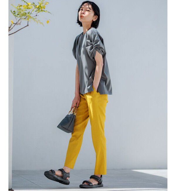 23区「【洗える】リネンレーヨンストレッチ テーパードパンツ」|その他|