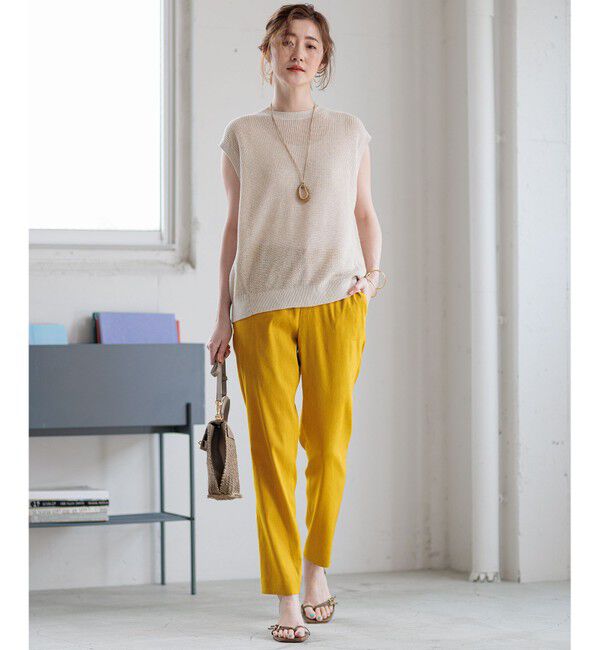 23区「【洗える】リネンレーヨンストレッチ テーパードパンツ」|その他|