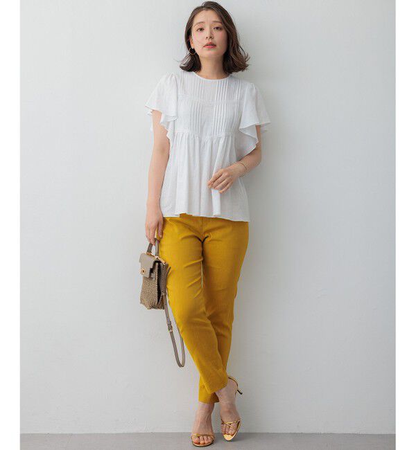 23区「【洗える】リネンレーヨンストレッチ テーパードパンツ」|その他|