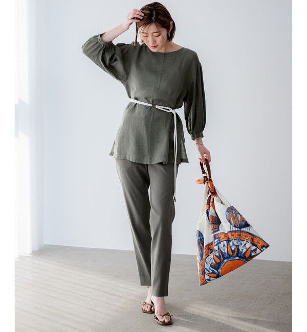 23区「【洗える】リネンレーヨンストレッチ テーパードパンツ」|その他|