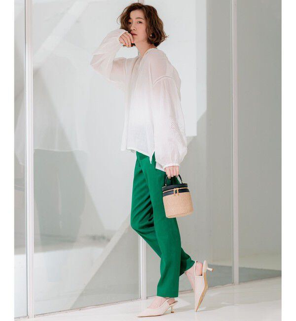 23区「【洗える】リネンレーヨンストレッチ テーパードパンツ」|その他|