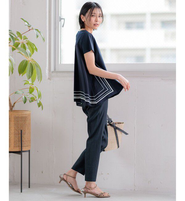 23区「【洗える】リネンレーヨンストレッチ テーパードパンツ」|その他|