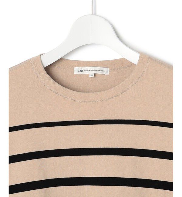 23区「【洗える】プレミアムビオコットン ボーダー ワイド ニット」|ニット・セーター|