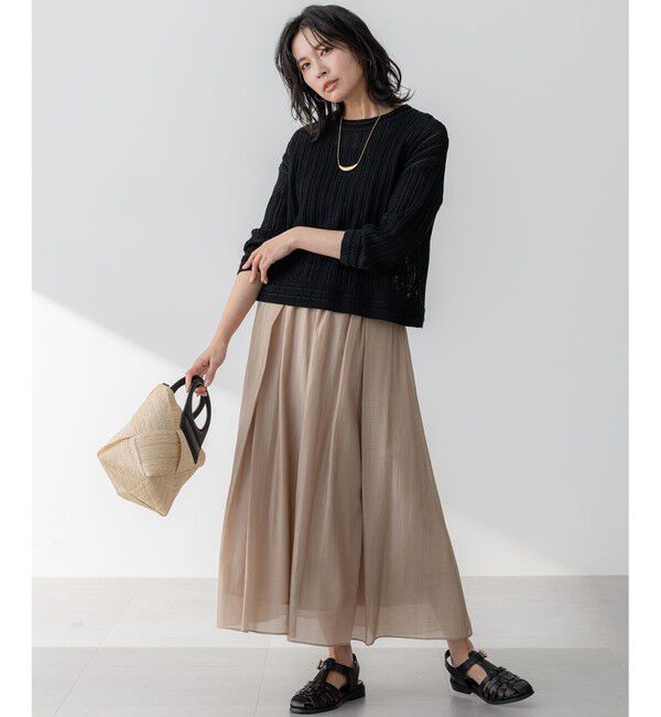 23区「【洗える】コットンギマ ストライプ ニット」|ニット・セーター|