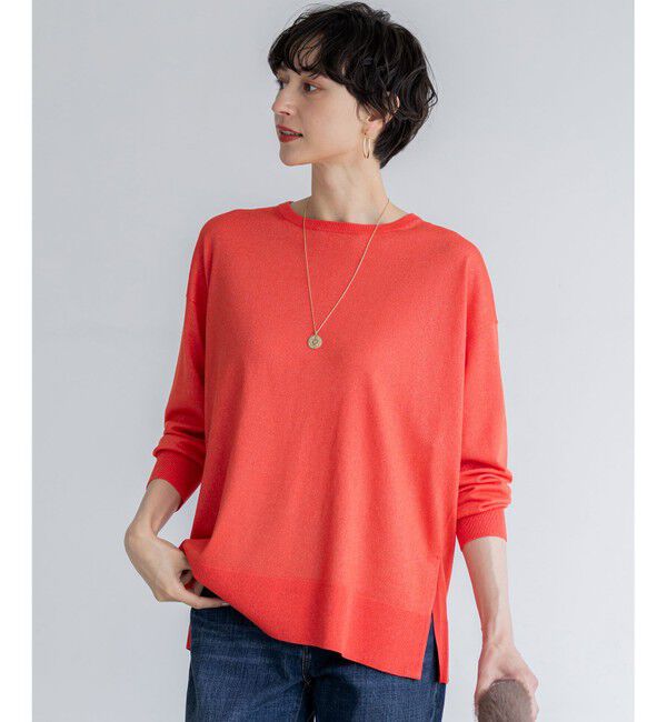 23区「【洗える】オータムシャイニー リラクシー ニット」|ニット・セーター|オレンジ系