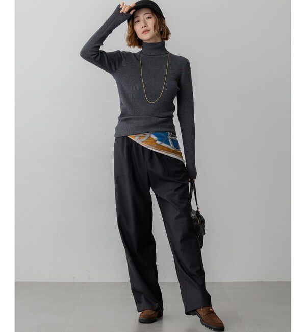 23区「【滝沢眞規子さん着用/WEB限定カラーあり】ウーステッドウール リブタートル ニット」|ニット・セーター|