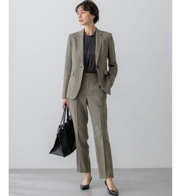 23区「【洗える/セットアップ対応】ウールライクカルゼ テーパード パンツ」|その他|