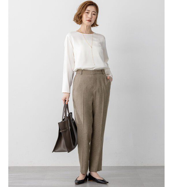 23区「【洗える/セットアップ対応】ウールライクカルゼ テーパード パンツ」|その他|