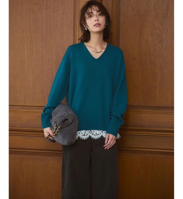 23区「【見上愛さんコラボカラー/VERY・GISELe掲載】カシミヤブレンド Vネック ニット」|ニット・セーター|