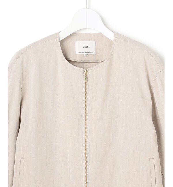 23区「リネンレーヨンストレッチ ノーカラー ブルゾン」|その他|