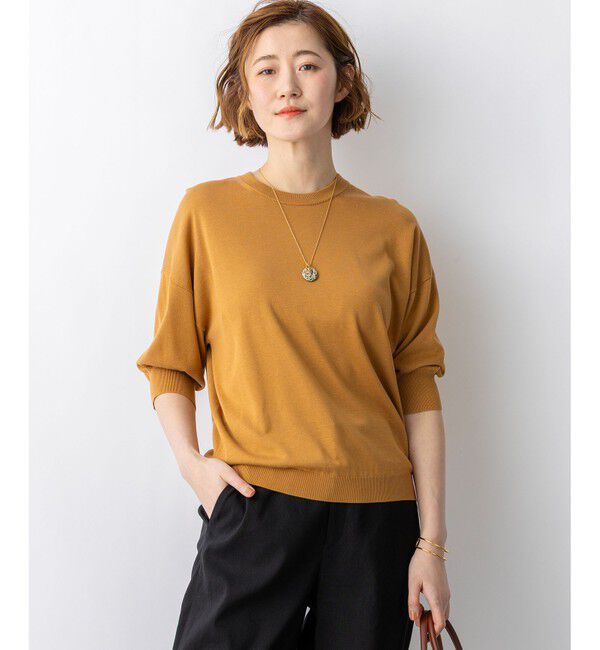 23区「【見上愛さん着用】キュプラコットン プルオーバー ニット」|ニット・セーター|キャメル系