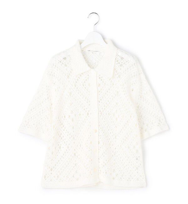 23区「エンブロイダリーレース ポロ ニット」|ニット・セーター|