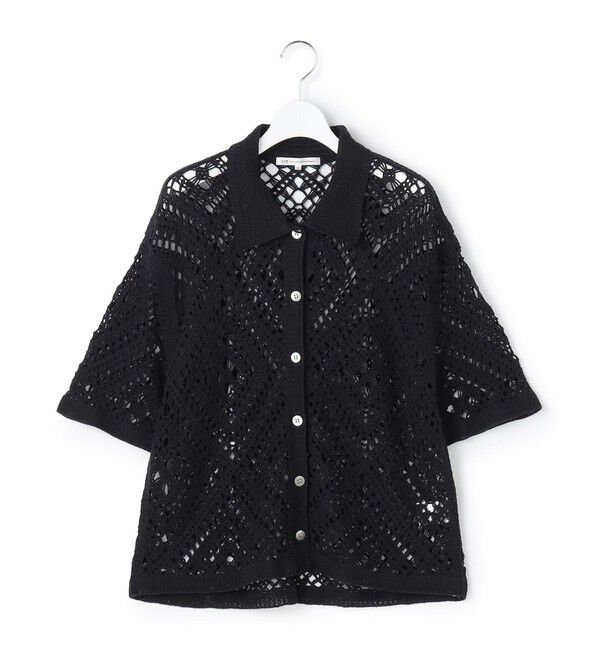 23区「エンブロイダリーレース ポロ ニット」|ニット・セーター|