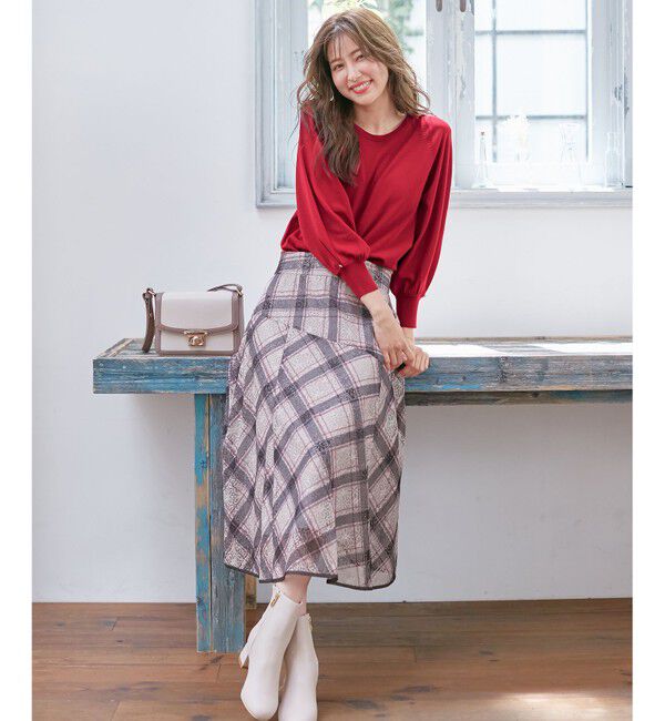 any SiS「【洗える】レースオンチェック スカート」|スカート|