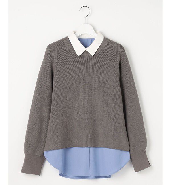 ANY SIS「ニットレイヤード シャツ ツインセット」|ニット・セーター|