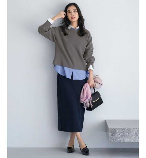 ANY SIS「ニットレイヤード シャツ ツインセット」|ニット・セーター|