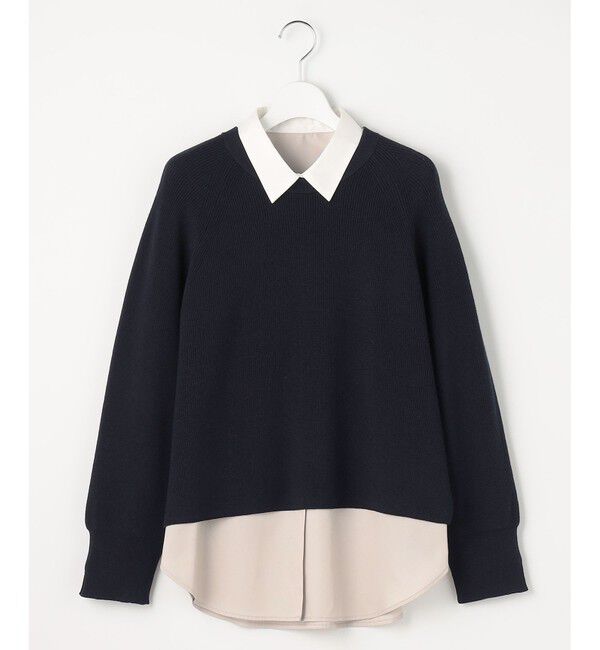 ANY SIS「ニットレイヤード シャツ ツインセット」|ニット・セーター|