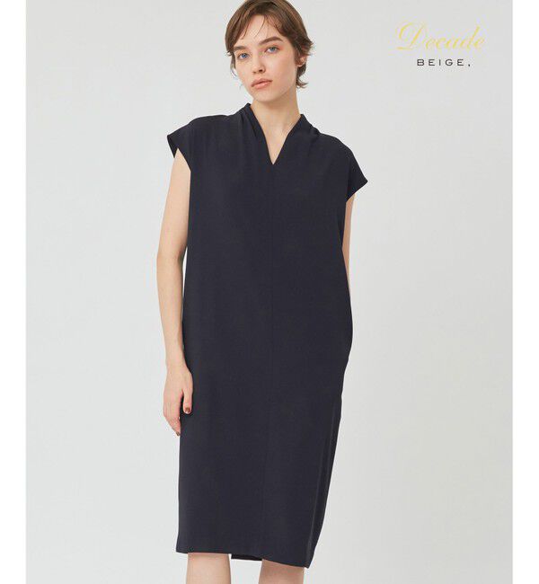 BEIGE,「CINDY / Vネックワンピース」|ワンピース|Navy