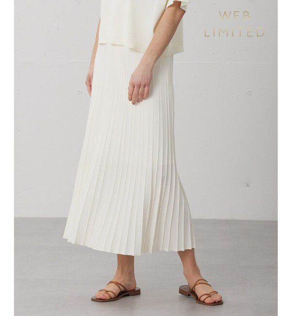 BEIGE,「【WEB限定】 MONSTERA / ニットスカート」|スカート|Ecru