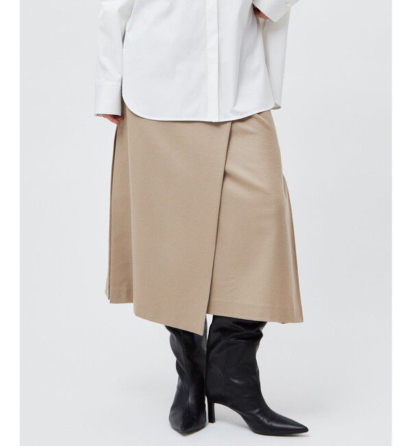 BEIGE,「TERNES / ウールナローラップスカート」|スカート|Milk tea