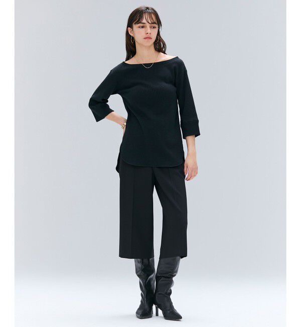 BEIGE,「【洗える】GLOBE / コットンリブ7分袖カットソー」|Tシャツ・カットソー|