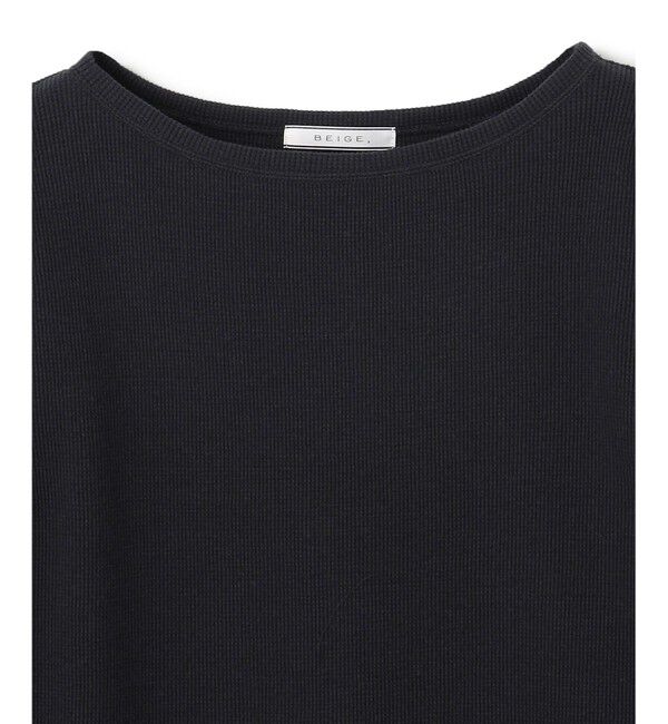 BEIGE,「【洗える】GLOBE / コットンリブ7分袖カットソー」|Tシャツ・カットソー|