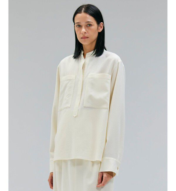 BEIGE,「【VERY NaVY12月号掲載】TERNES / ビックポケットプルオーバーウールブラウス」|シャツ・ブラウス|Bone