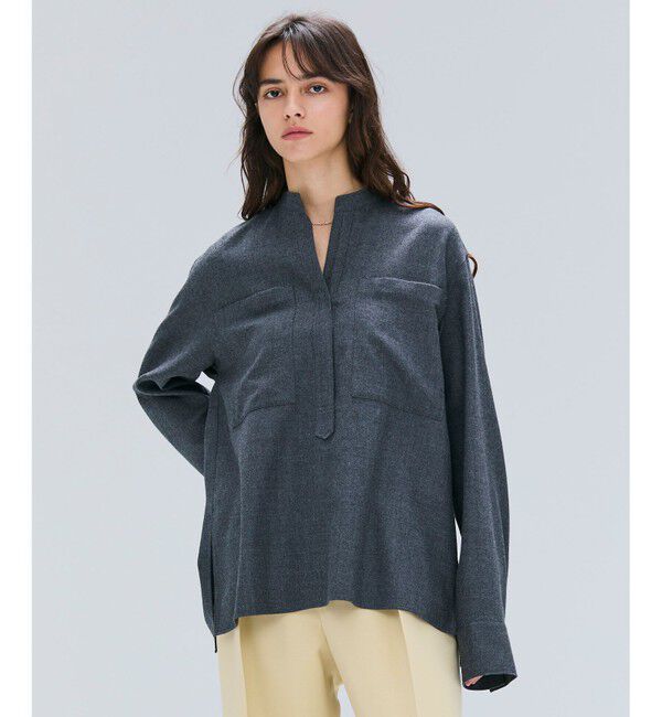 BEIGE,「【VERY NaVY12月号掲載】TERNES / ビックポケットプルオーバーウールブラウス」|シャツ・ブラウス|Md.Gray