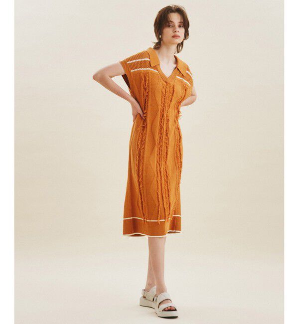 GRACE CONTINENTAL「フリンジニットワンピース」|ワンピース|