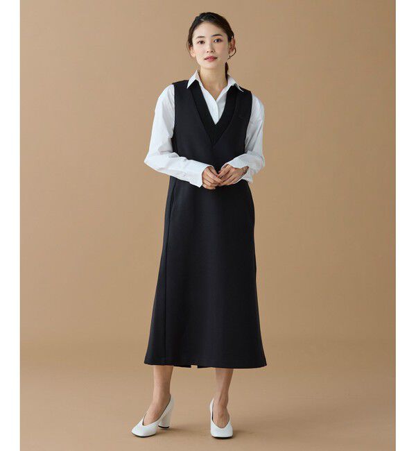 LACOSTE「ダンボールジャージニット ジャンパードレス / ジャンパースカート」|ワンピース|