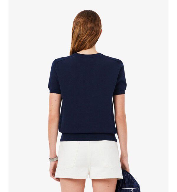 LACOSTE「シームレス3Dニット半袖セーター」|ニット・セーター|
