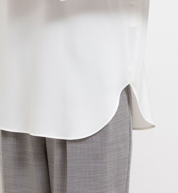 NOLLEY'S「◇【WEB限定】ウォッシャブルオトナサテン衿カフス付きＴブラウス」|シャツ・ブラウス|