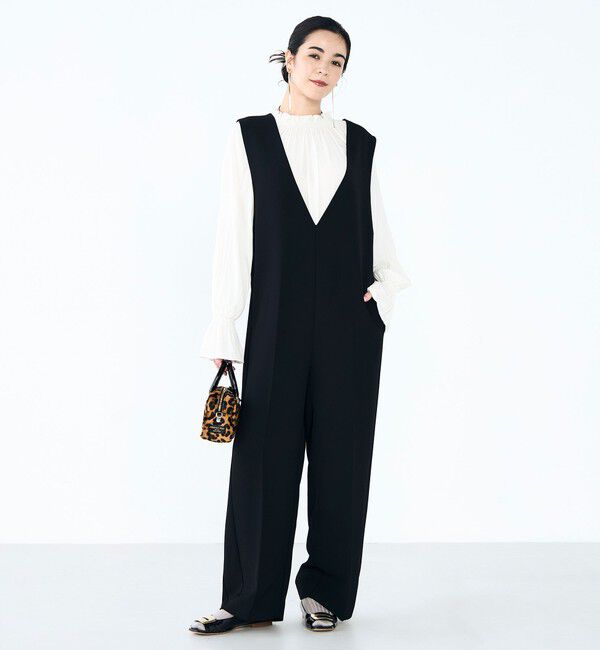 NOLLEY'S「ウォッシャブルVネックサロペット」|オールインワン|