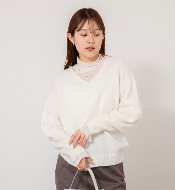 NOLLEY'S sophi「《手洗い可能》アルパカ混Vネックプルオーバー」|ニット・セーター|
