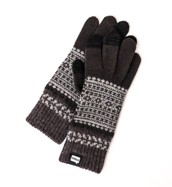 NOLLEY'S goodman「【EVOLG/エヴォログ】FLEUR ニットグローブ LET2365」|手袋|グレー系1