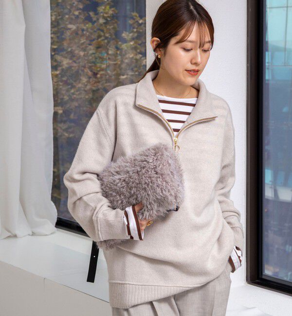 Rie Miller「《手洗い可能》ハーフZIPプルオーバー」|ニット・セーター|