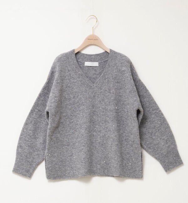 NOLLEY'S sophi「《手洗い可能》モヘヤスパンコールVネックプルオーバー」|ニット・セーター|