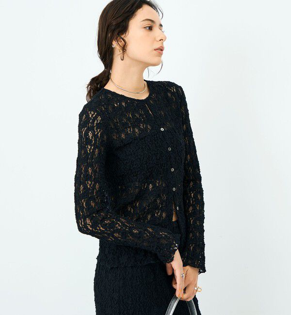 NOLLEY'S sophi「ウォッシャブルストレッチレース両前カーディガン」|カーディガン|