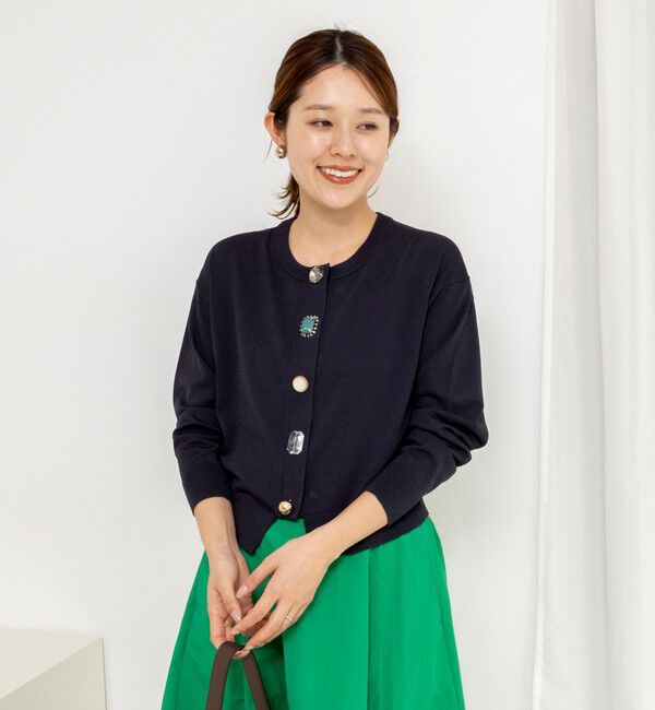 NOLLEY'S「《手洗い可能》ランダムビジューカーディガン」|カーディガン|