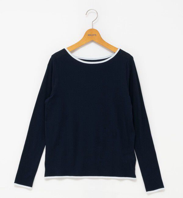 NOLLEY'S「ウォッシャブルシアー配色ロンＴ」|Tシャツ・カットソー|