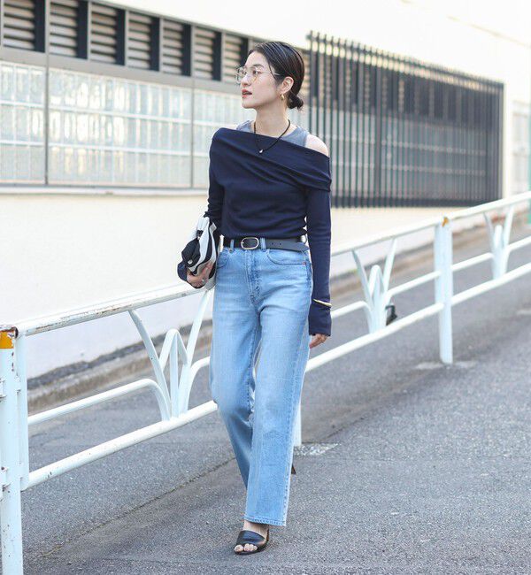 MAQWEL「【MAQWEL/マクウェル】ウォッシャブルレイヤードドレープロンＴ」|Tシャツ・カットソー|