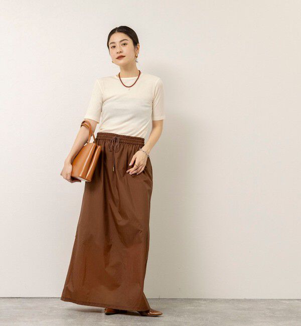 MAQWEL「【MAQWEL/マクウェル】ウォッシャブルバックリボン五分袖プルオーバー」|Tシャツ・カットソー|