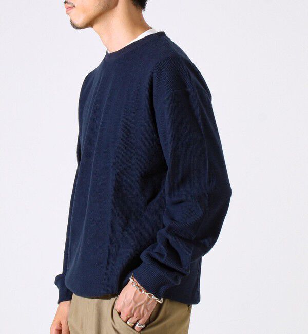 GLOSTER「【レイヤードに最適】起毛ワッフル 裾ドロストロンT」|Tシャツ・カットソー|